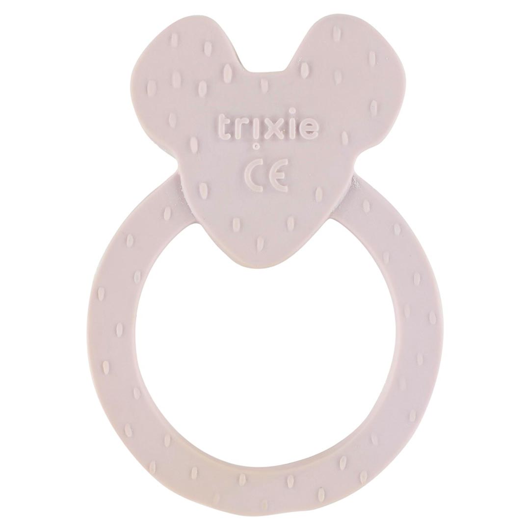 Natural rubber round teether - Mrs. Mouse